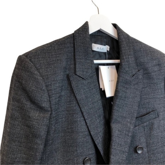NEW A.L.C Gray Chadwick Oversized Pinstripe Blazer - Picture 6 of 15